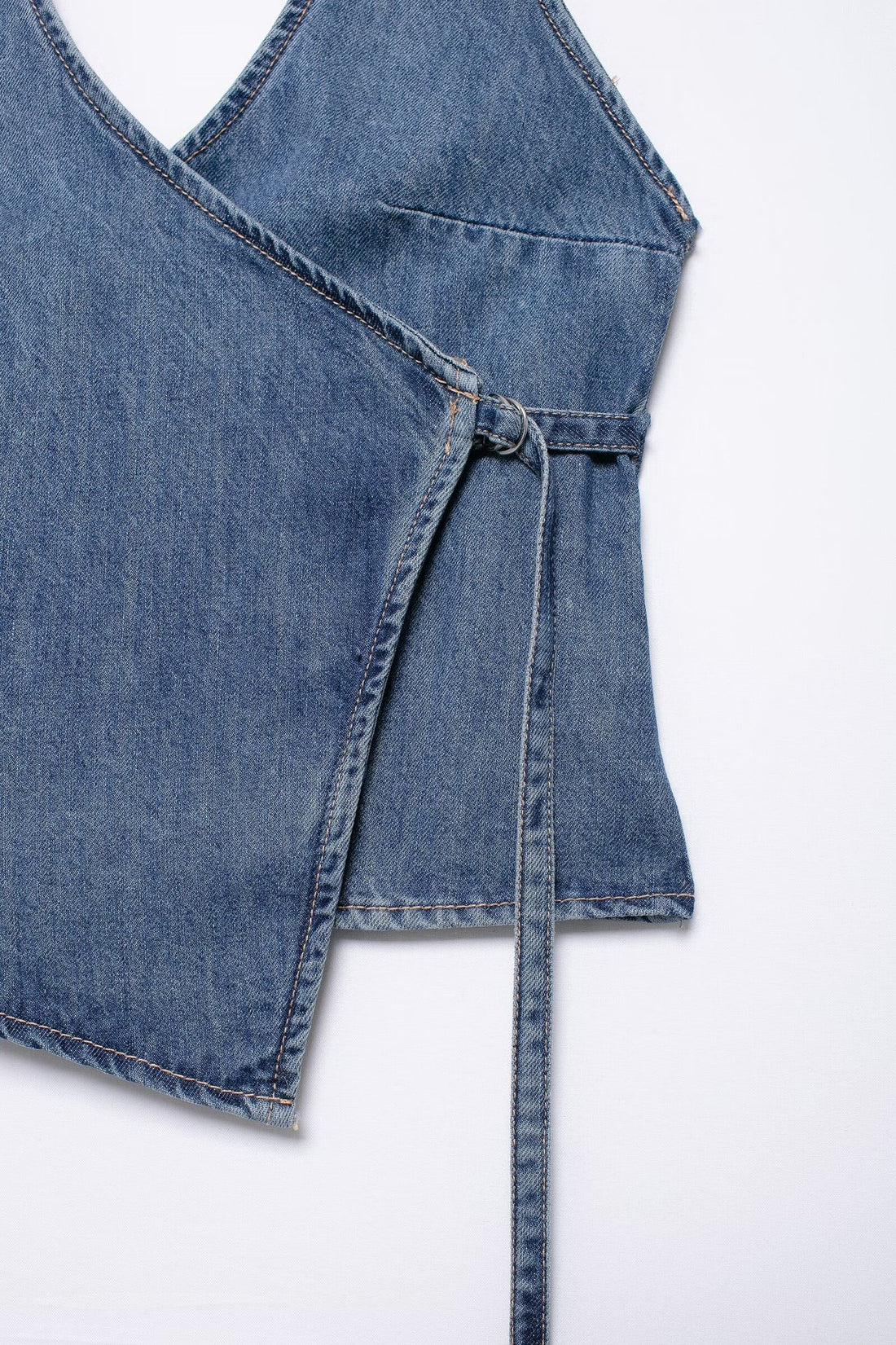 Summer Denim Hanging Collar Top Women&