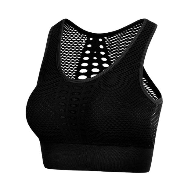 Women Sports Bra Sexy Breathable Mesh Sports Top