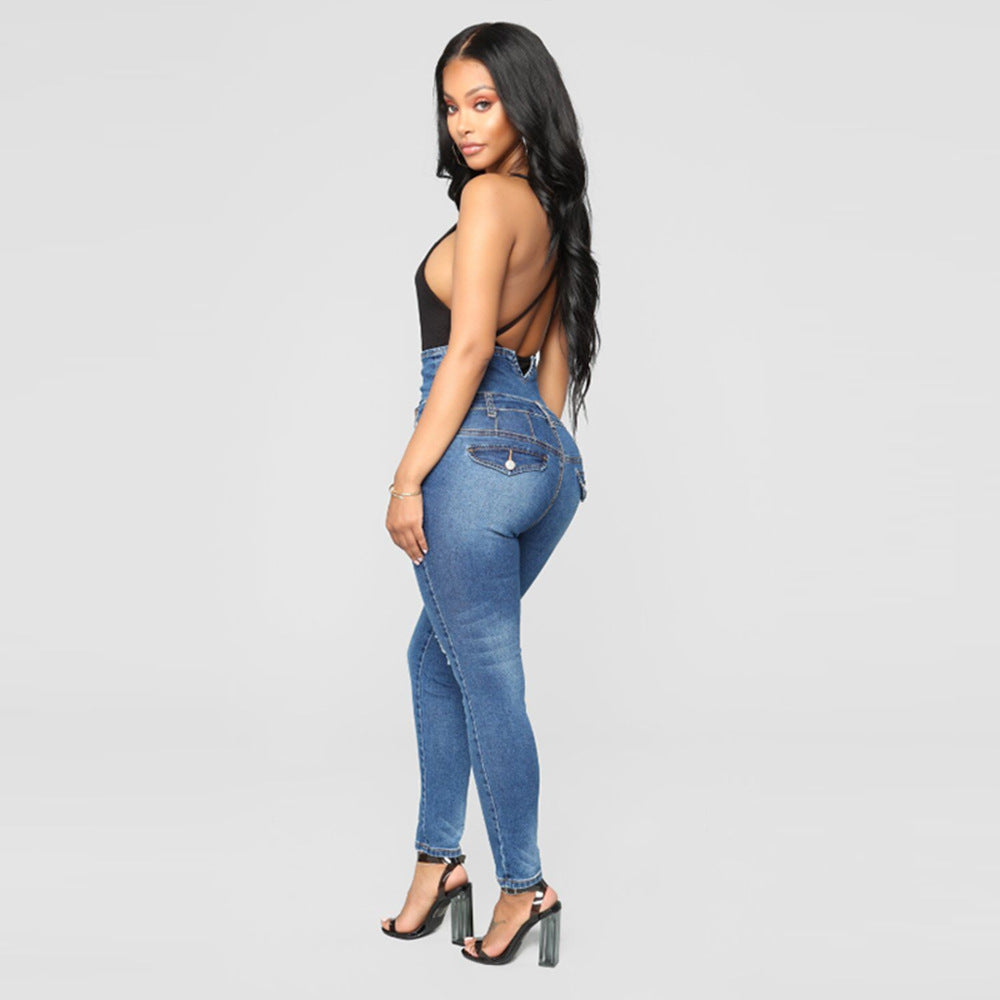 High Stretch Waist Skinny Denim Jeans
