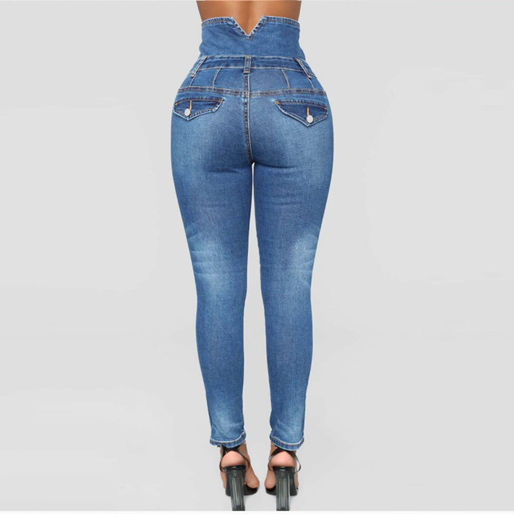 High Stretch Waist Skinny Denim Jeans