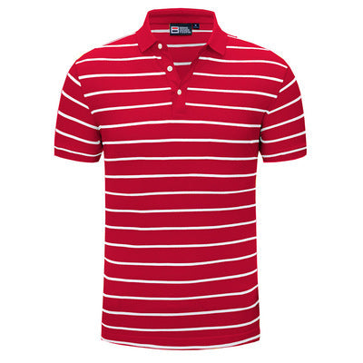 Casual Polo Shirt Striped Lapel Short Sleeve T-Shirt