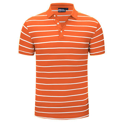 Casual Polo Shirt Striped Lapel Short Sleeve T-Shirt