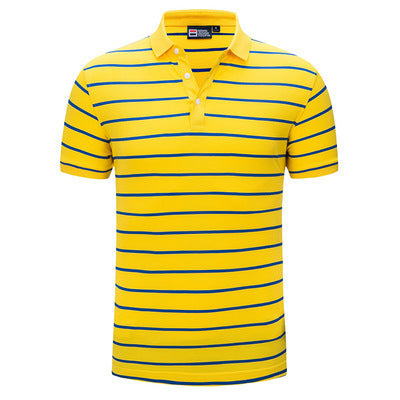 Casual Polo Shirt Striped Lapel Short Sleeve T-Shirt