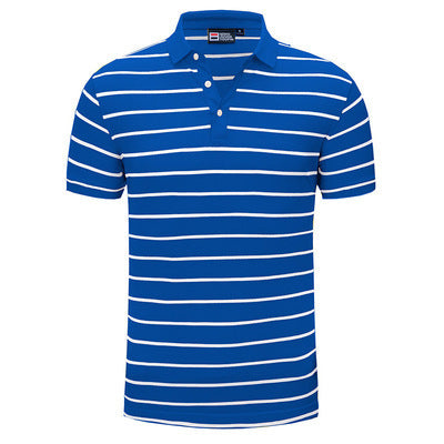Casual Polo Shirt Striped Lapel Short Sleeve T-Shirt