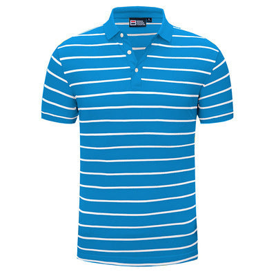 Casual Polo Shirt Striped Lapel Short Sleeve T-Shirt