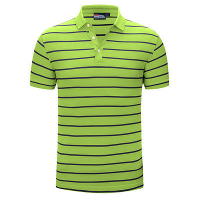 Casual Polo Shirt Striped Lapel Short Sleeve T-Shirt