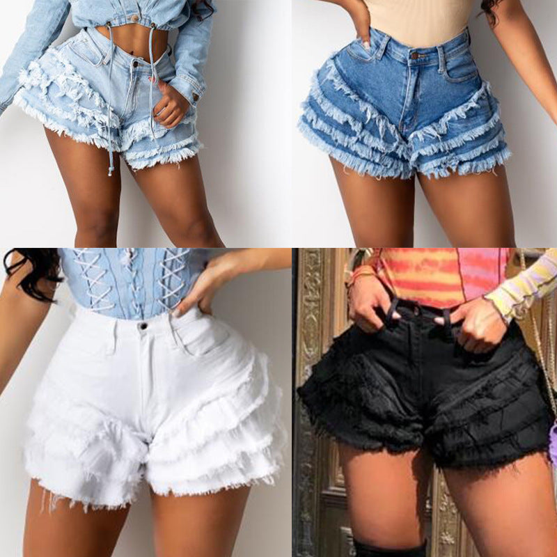 Frayed Denim Shorts Women