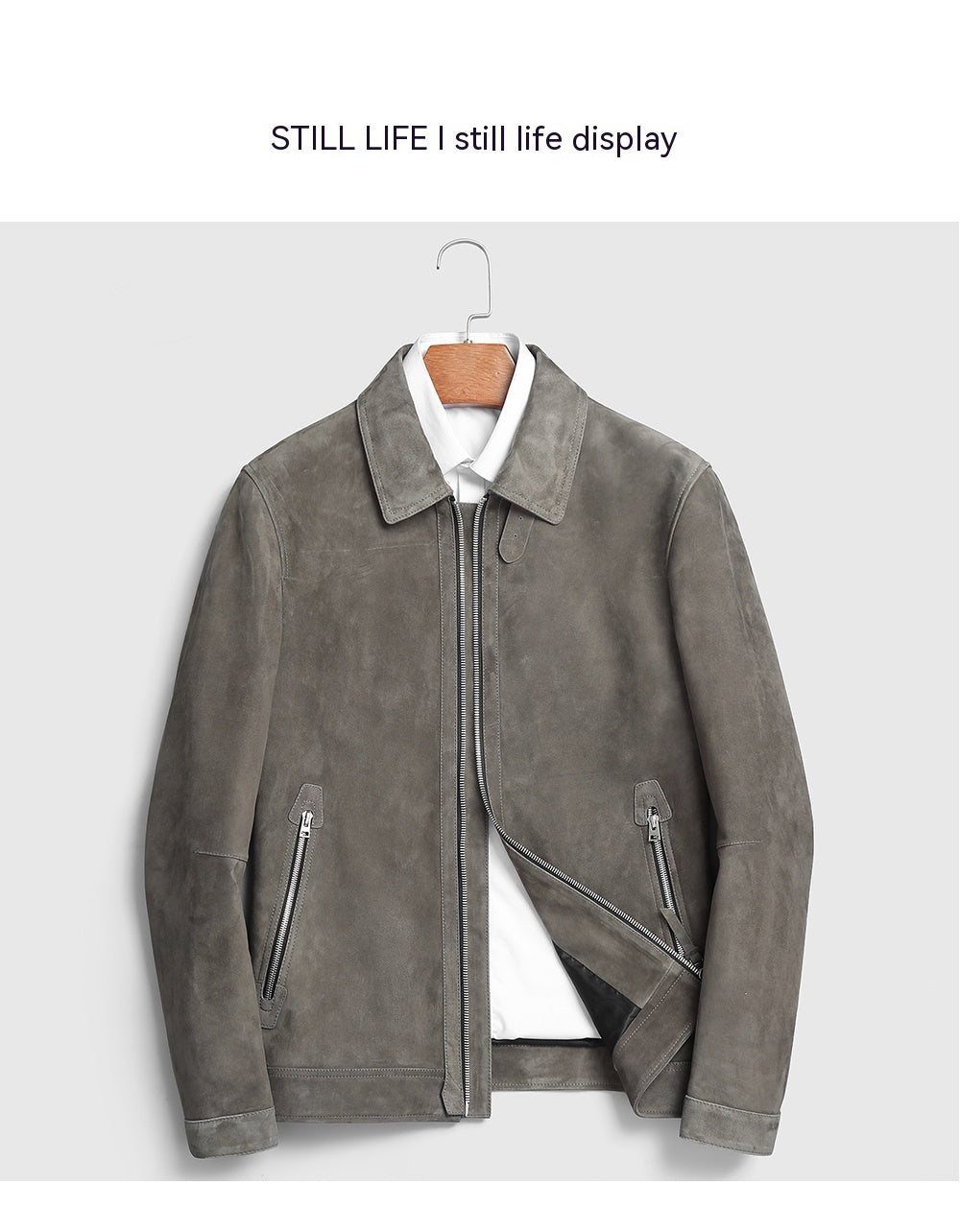 Sheepskin Light Luxury Genuine Leather Lambskin Suede Lapel Jacket