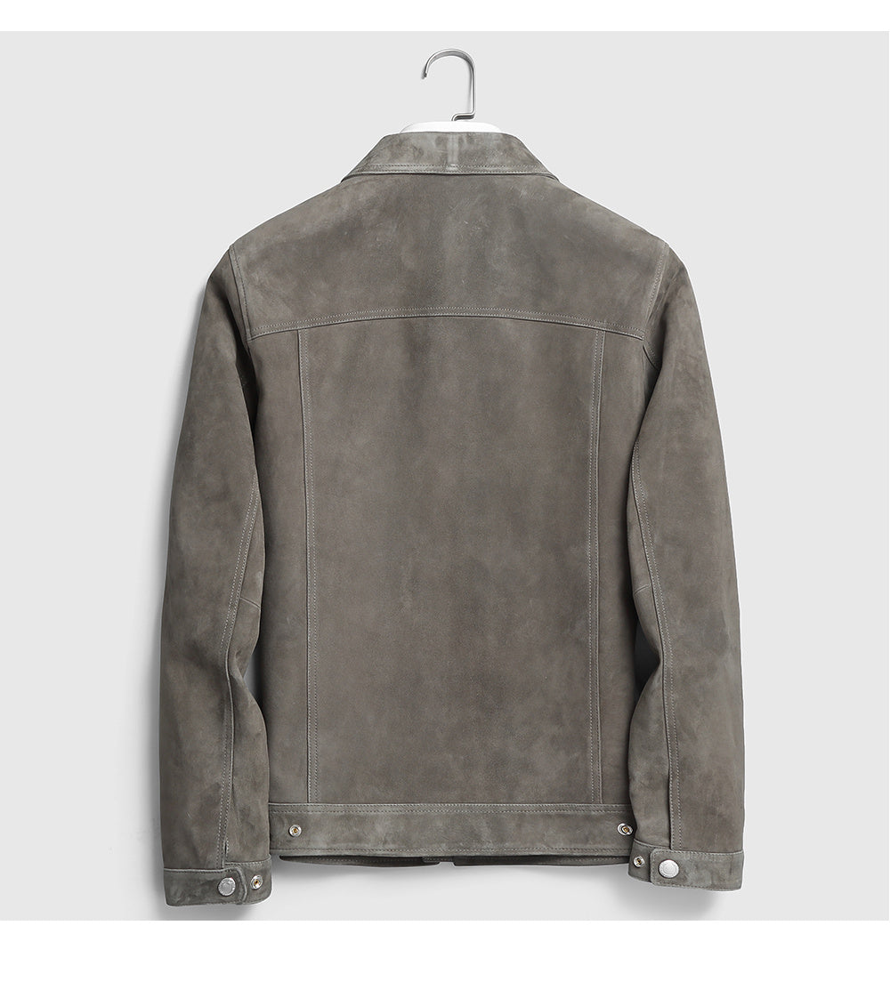 Sheepskin Light Luxury Genuine Leather Lambskin Suede Lapel Jacket