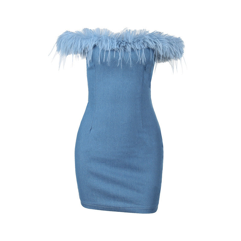 Denim Off-Shoulder Dress