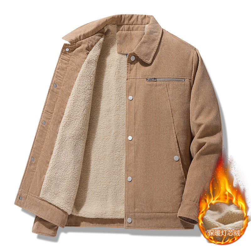 Slim Retro Lapels Thick Corduroy Jacket