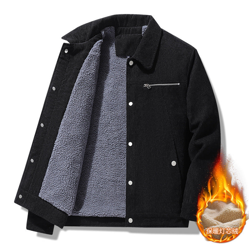 Slim Retro Lapels Thick Corduroy Jacket