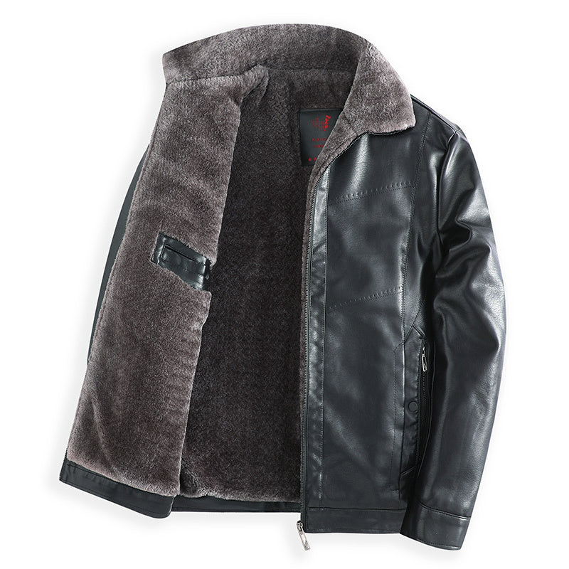 Plush Thick Leather Men&
