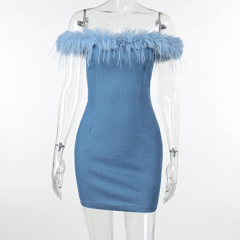 Denim Off-Shoulder Dress