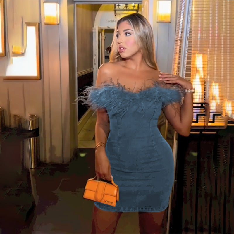 Denim Off-Shoulder Dress