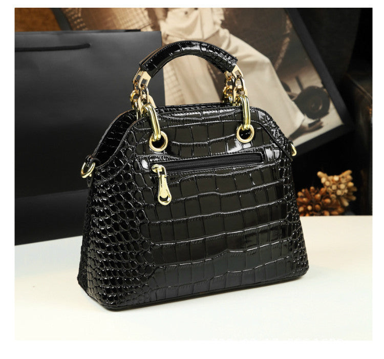 One shoulder new diamond crossbody leather bag