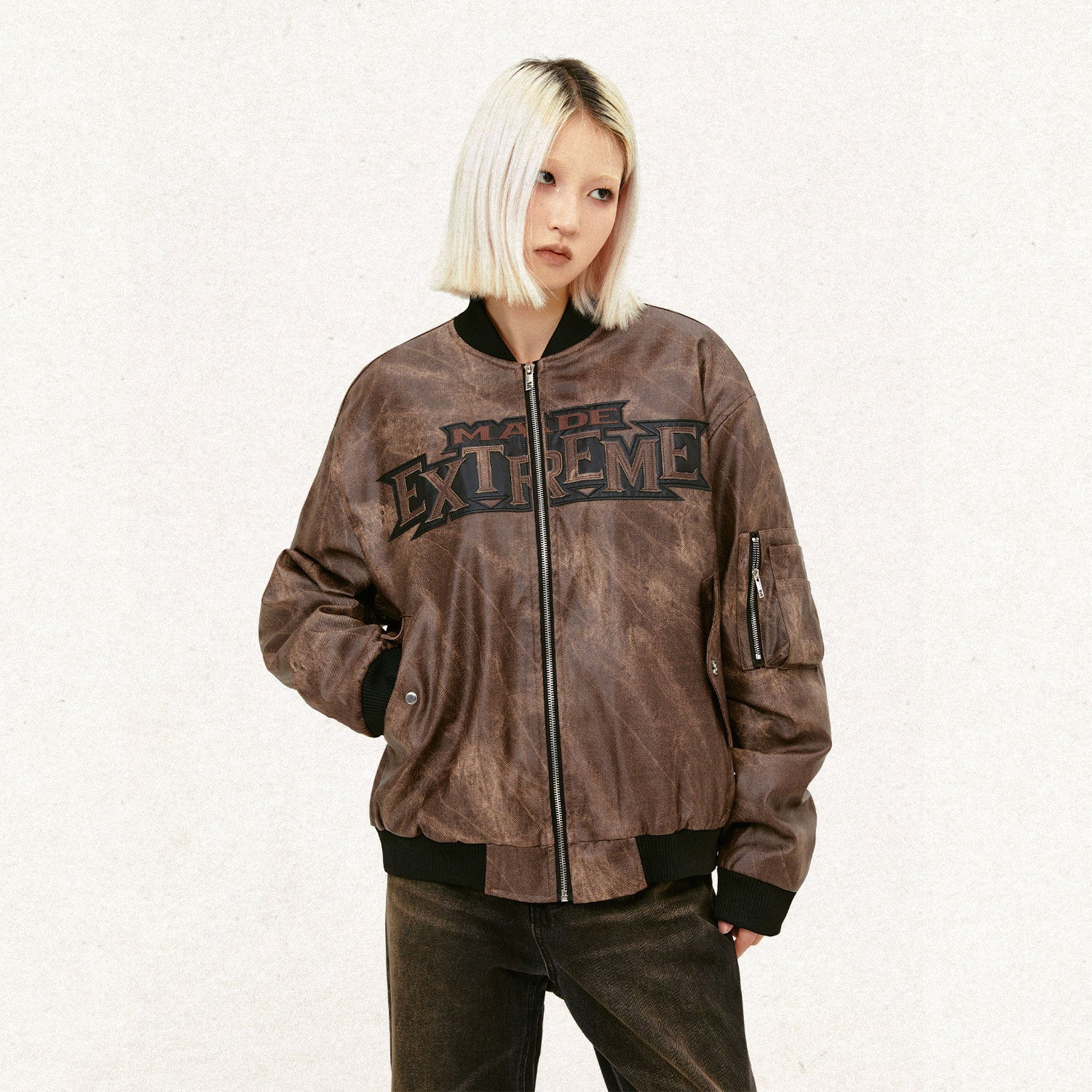 Washed Old Embroidered Flying Coat For Men And Women