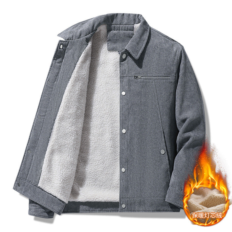 Slim Retro Lapels Thick Corduroy Jacket