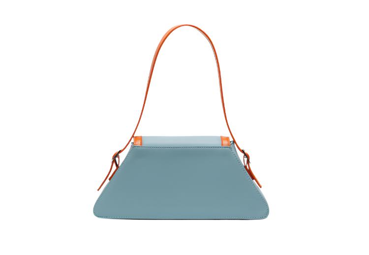 Stitching Trapezoidal Contrast Color Small Square Handbag