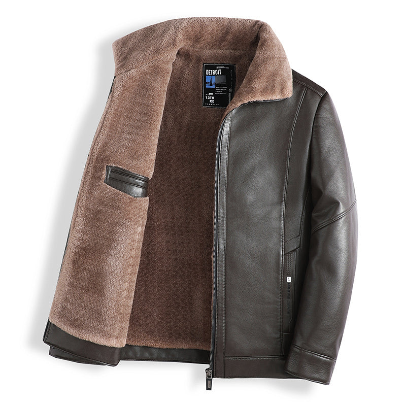 Plush Thick Leather Men&