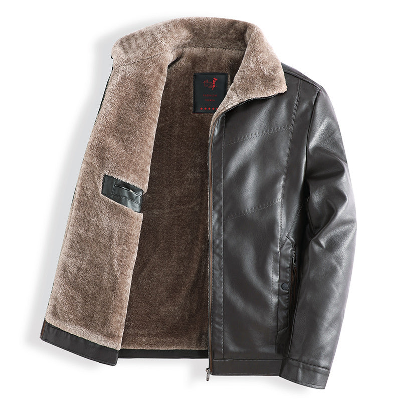 Plush Thick Leather Men&