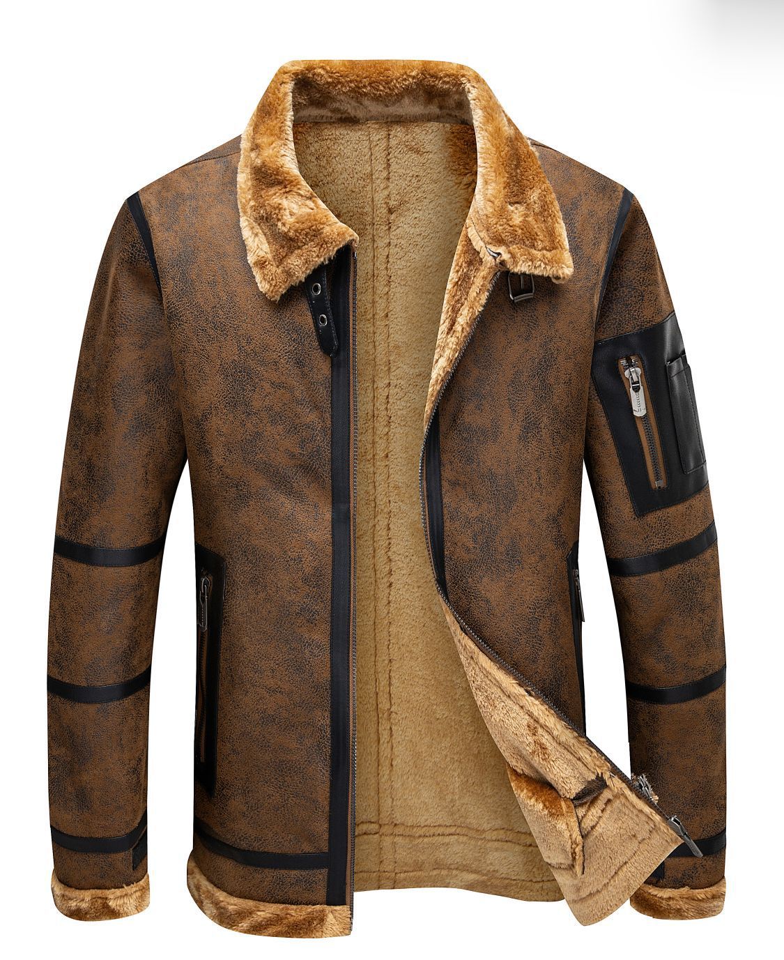 Fleece-lined Thickened Fur Jacket