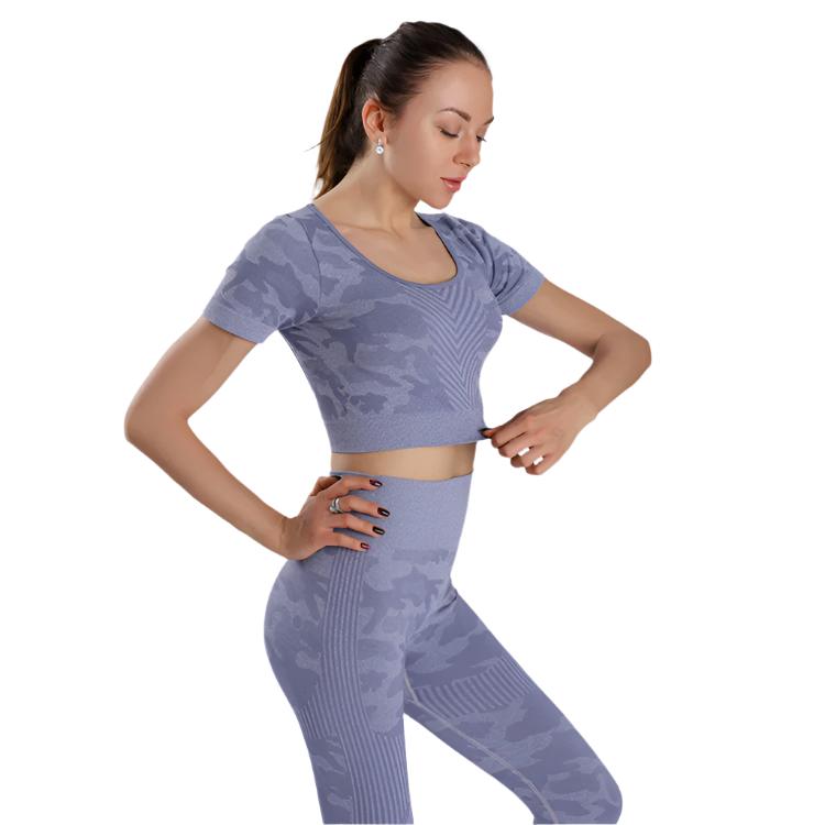 Seamless Fitness Hip-Lifting Pants And Short-Sleeved Yoga Suit