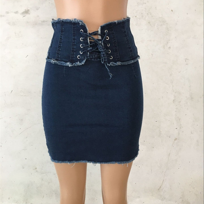 High Waist Casual Denim Skirt Sexy Pocket Pencil Mini Skirt Jeans