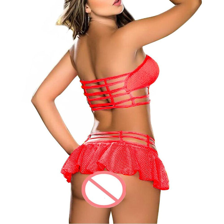 EP 1Set Women Sexy Lingerie Corset Babydoll G-string Push Up Top