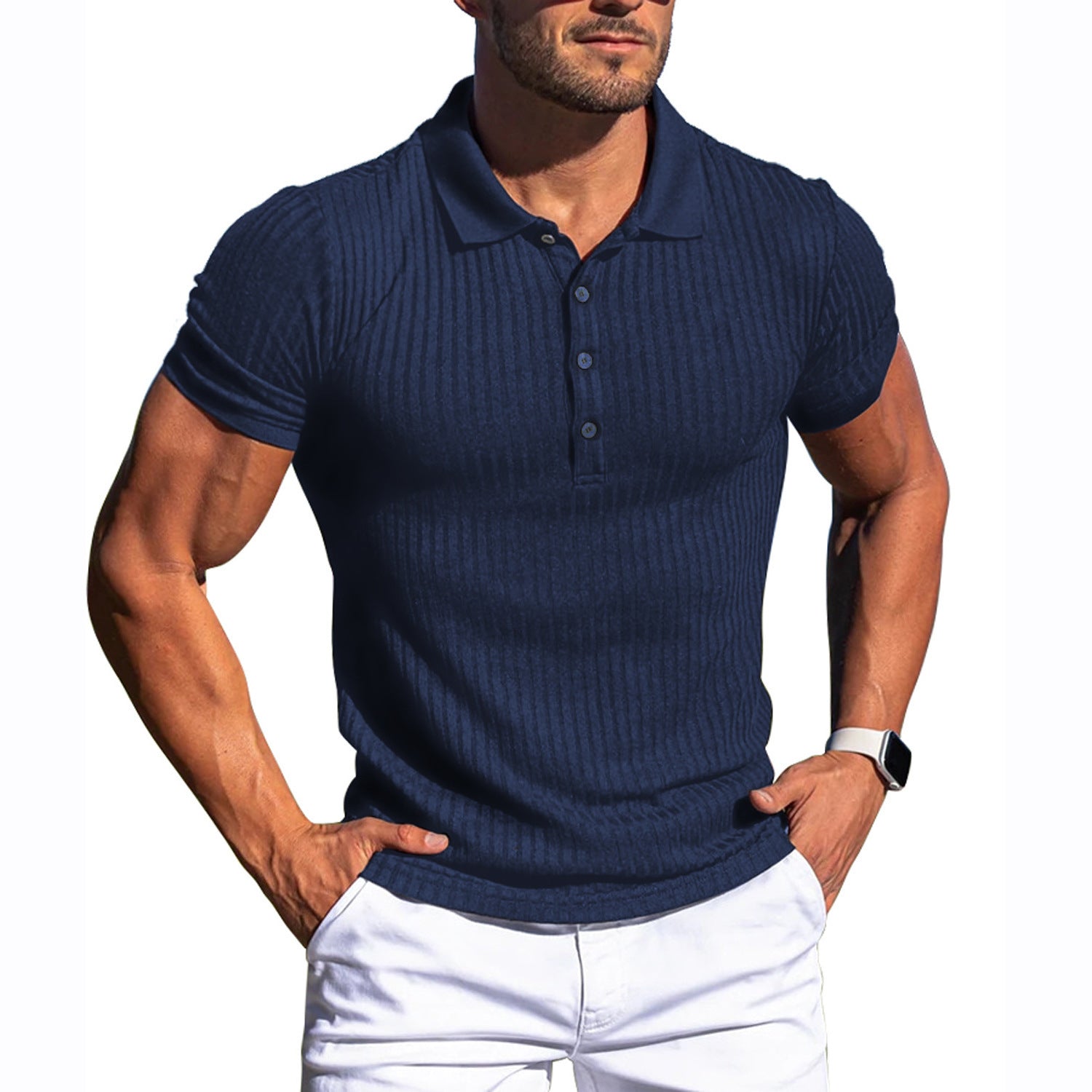 T-shirt Slim Short-sleeved Mercerized Cotton Polo Shirt