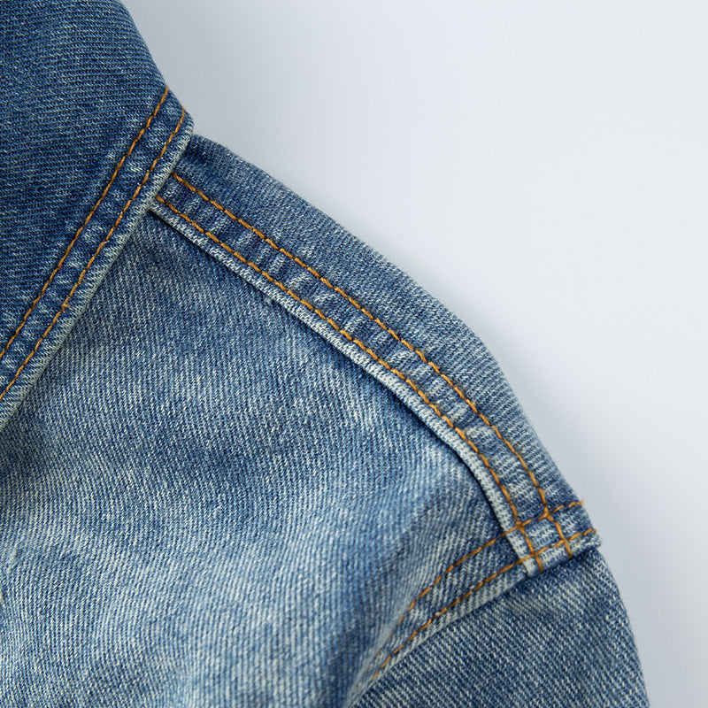 Plus Size Denim Coat Men&