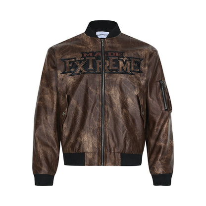 Washed Old Embroidered Flying Coat For Men And Women
