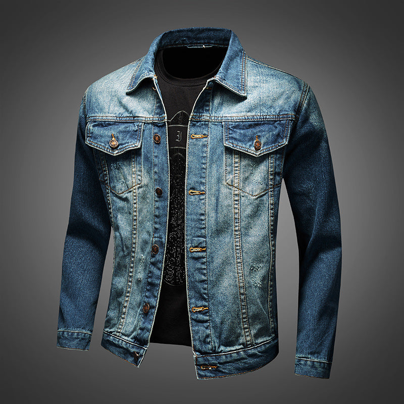 Plus Size Denim Coat Men&