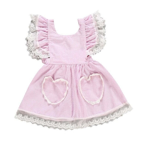 Fashion Toddler Kids Baby Girl Lace Heart Pocket