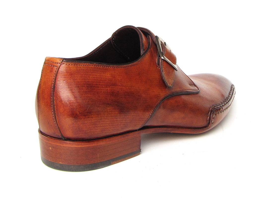 Paul Parkman Men's Monkstrap Shoes Side Handsewn Twisted Leather Sole