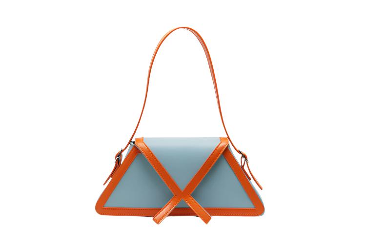 Stitching Trapezoidal Contrast Color Small Square Handbag
