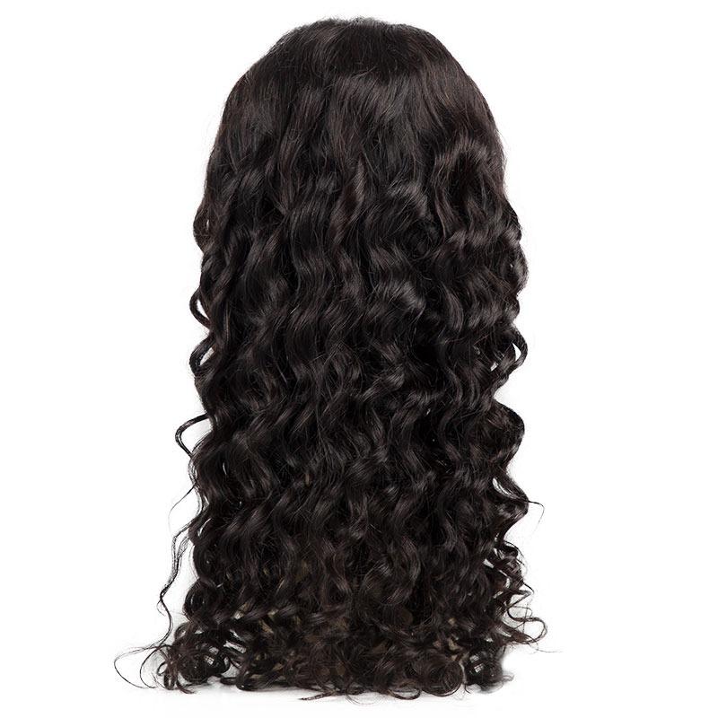 13x4 HD Transparent Lace Front Loose Curly Human Hair Wigs 200 Densit