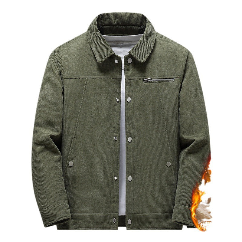 Slim Retro Lapels Thick Corduroy Jacket