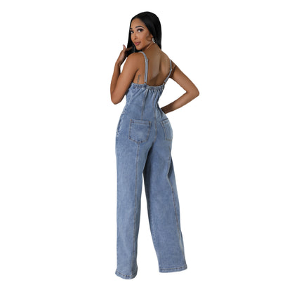 Suspenders Denim Jumpsuit