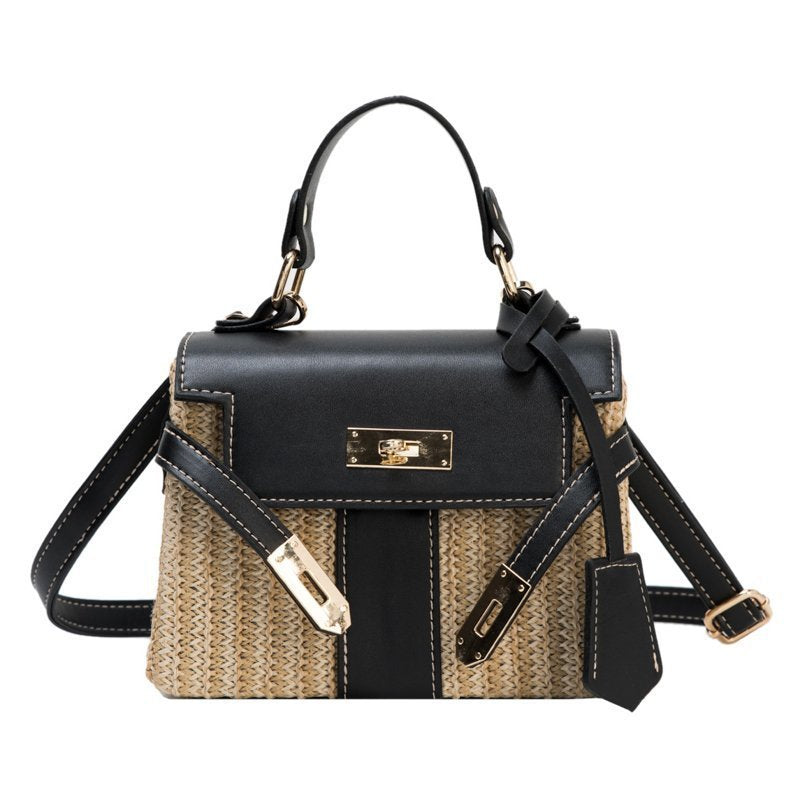 Single Piece Straw Woven Hand Bag For Women