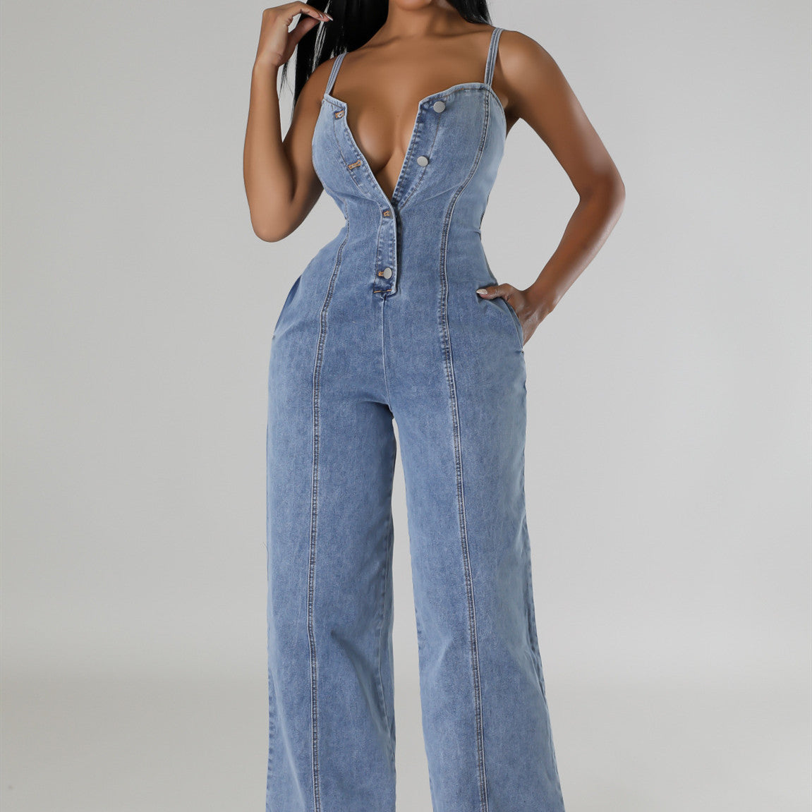Suspenders Denim Jumpsuit