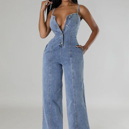 Suspenders Denim Jumpsuit