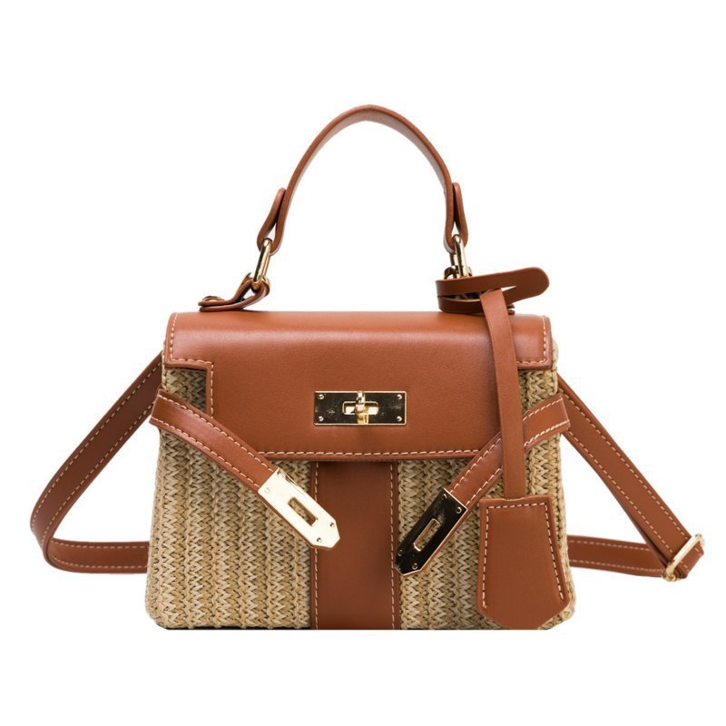 Single Piece Straw Woven Hand Bag For Women