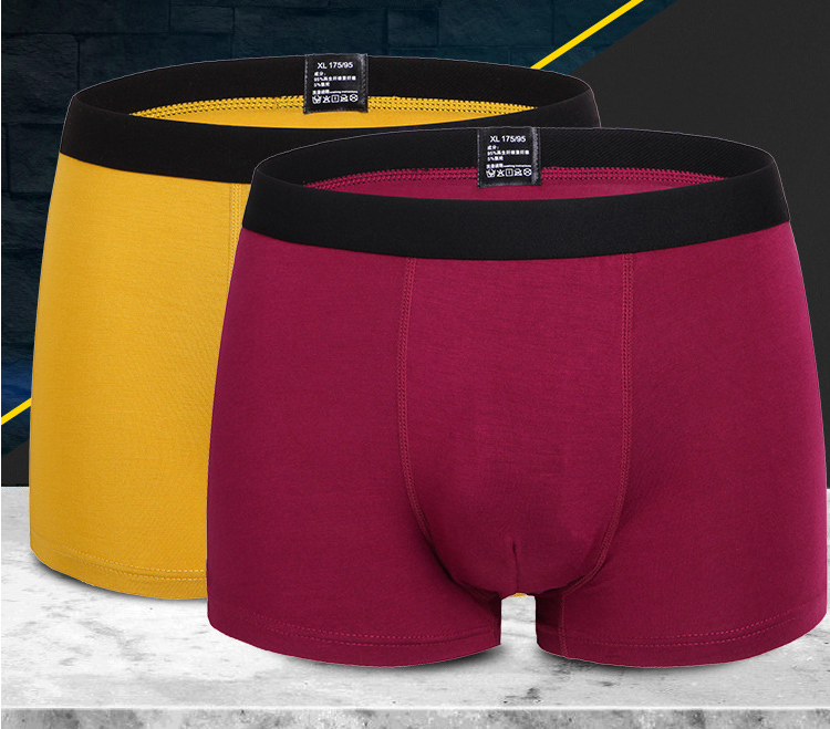 Pure Color Bamboo Fiber Men Underwear