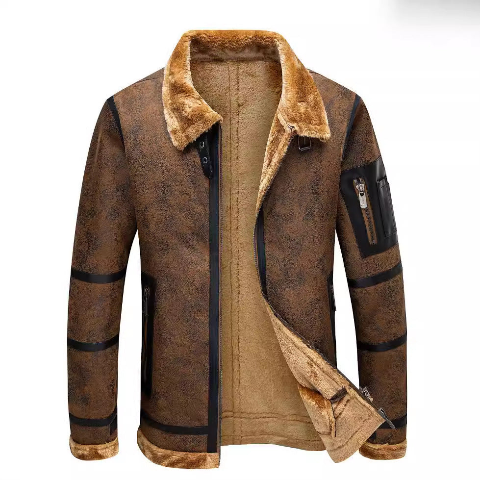 Fleece-lined Thickened Fur Jacket