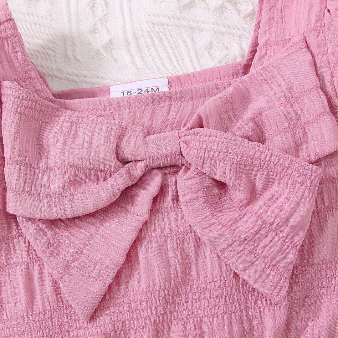 Kids Textured Bow Detail Top