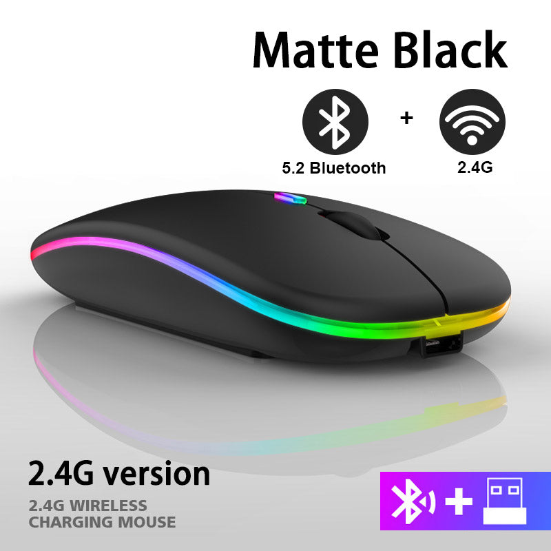 Effortless Precision 2.4G Wireless Mouse Rechargeable Bluetooth RGB