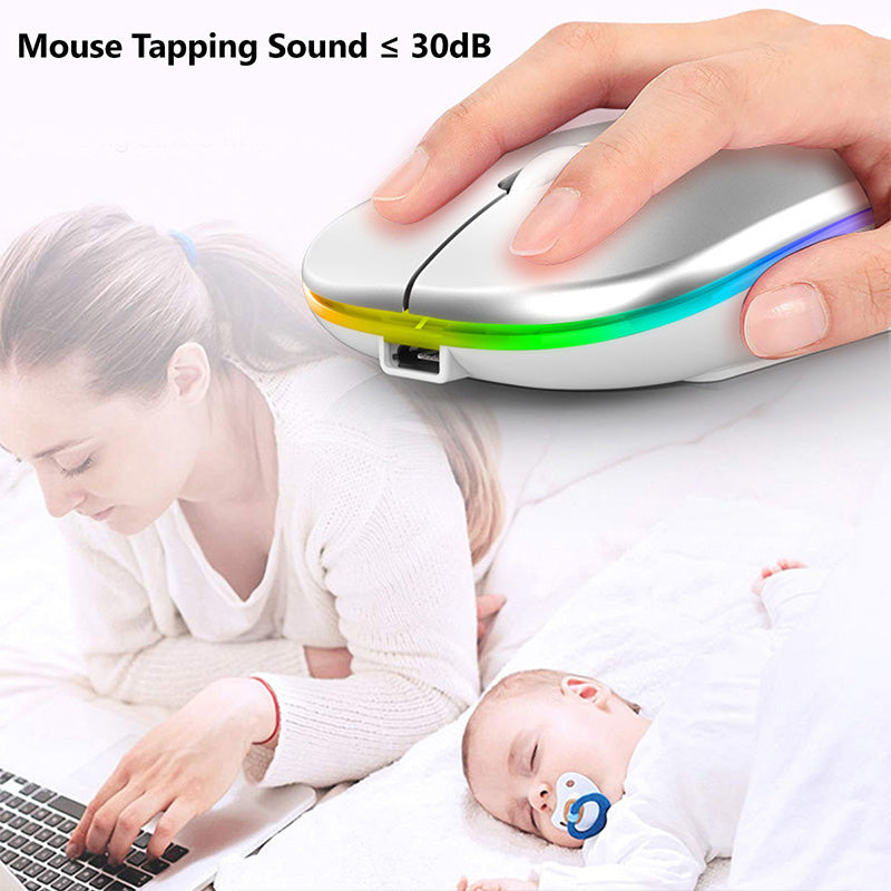 Effortless Precision 2.4G Wireless Mouse Rechargeable Bluetooth RGB