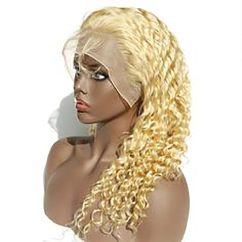 Indian temple hair wholesale human hair wigs blonde 613 closure wig