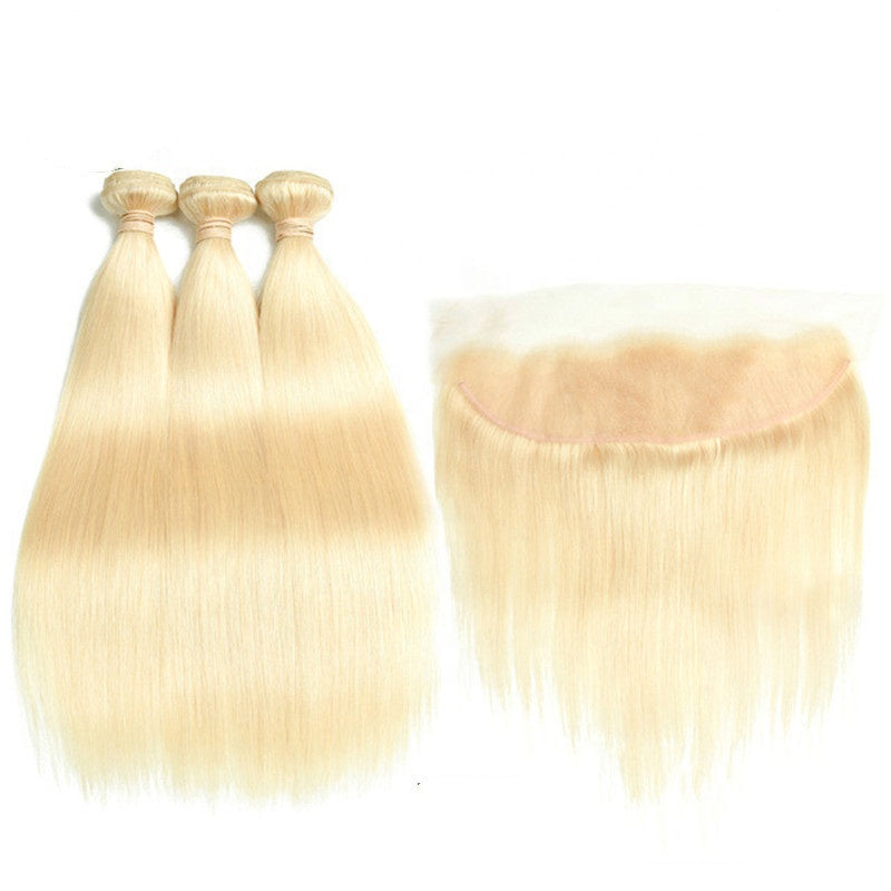 "Highknight 613 Blonde Straight Human Hair Weave - Premium Mink Brazilian Virgin Hair Bundles